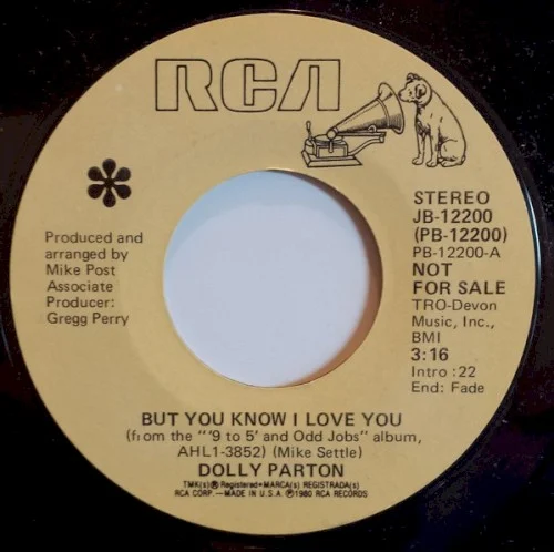 Dolly Parton: But You Know I Love You / Poor Folks Town single cover