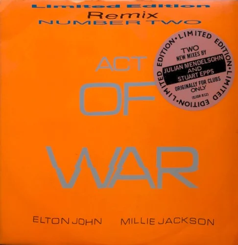 Act of War (Remix Number Two) remix album cover by Elton John, released 1985 on The Rocket Record Company