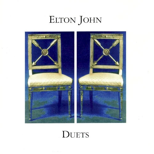 Duets album cover by Elton John, released November 1993 on The Rocket Record Company, EMI, MCA Records