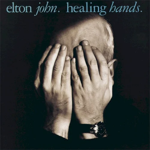 Healing Hands single cover by Elton John, released July 1989 on The Rocket Record Company, PolyGram