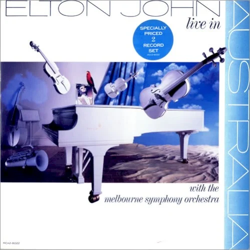 Live in Australia live album cover by Elton John, released June 13, 1987 on MCA Records, Mercury Records, Phonogram