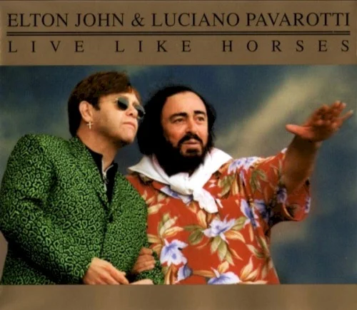 Live Like Horses single cover by Elton John, released 1996 on Mercury Records, The Rocket Record Company