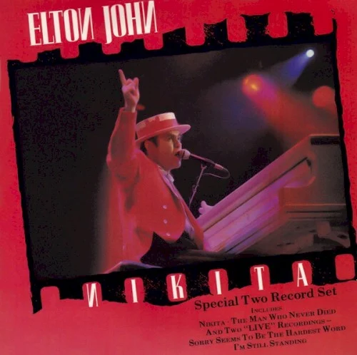 Nikita single cover by Elton John, released September 1, 1985 on The Rocket Record Company