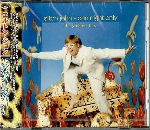 One Night Only: The Greatest Hits live album cover by Elton John, released November 29, 2000 on EMI, Mercury Records, Universal Records