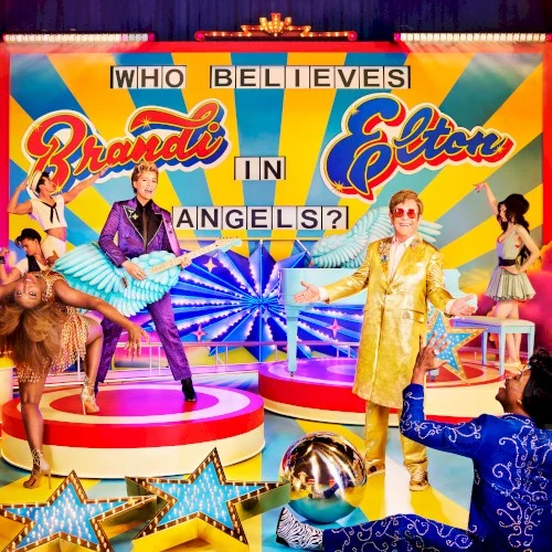 Who Believes in Angels? album cover by Elton John, released April 4, 2025 on EMI, Rocket Entertainment, The Rocket Record Company