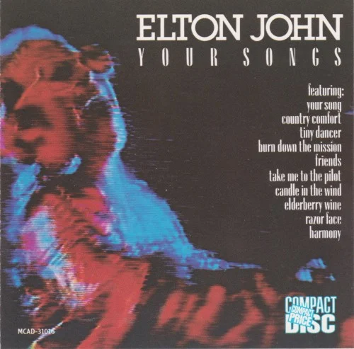 Your Songs compilation album cover by Elton John, released 1985 on MCA Records