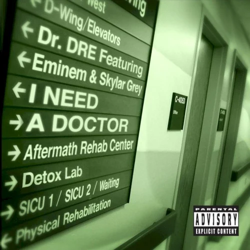 I Need a Doctor single cover by Eminem, released February 1, 2011 on Aftermath Entertainment, Interscope Records