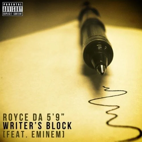 Writer’s Block single cover by Eminem, released 2011 on Gracie Productions