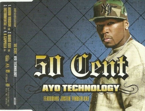 Ayo Technology single cover by Justin Timberlake, released July 2007 on Aftermath Entertainment, G Unit, Interscope Records