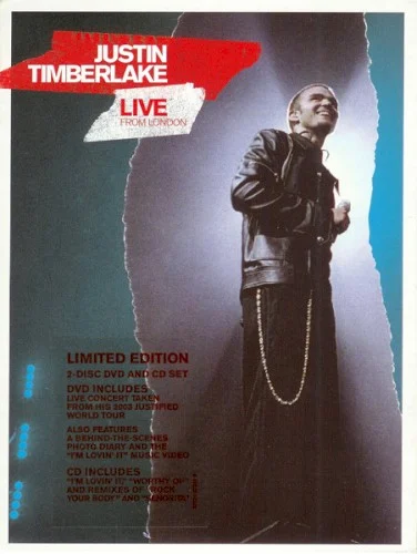Live From London live album cover by Justin Timberlake, released September 9, 2003 on Jive