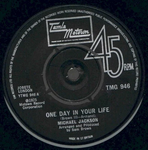 Michael Jackson: One Day in Your Life single cover