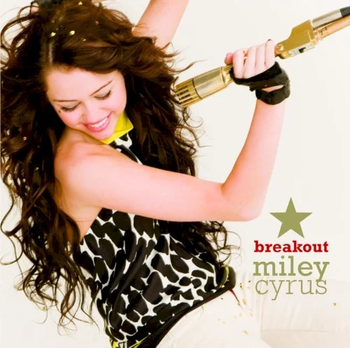 Breakout album cover by Miley Cyrus, released July 22, 2008 on Hollywood Records, Moon Records, Universal Music Group International