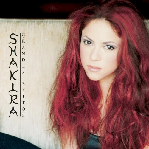 Grandes éxitos compilation album cover by Shakira, released November 5, 2002 on Sony Discos, Columbia, Epic