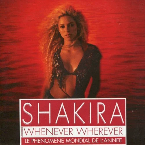 Whenever, Wherever single cover by Shakira, released December 24, 2001