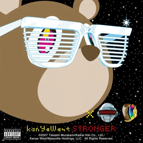 Stronger single cover by Ye, released July 31, 2007 on Roc‐A‐Fella Records, Universal Music Australia, Hustle Entertainment